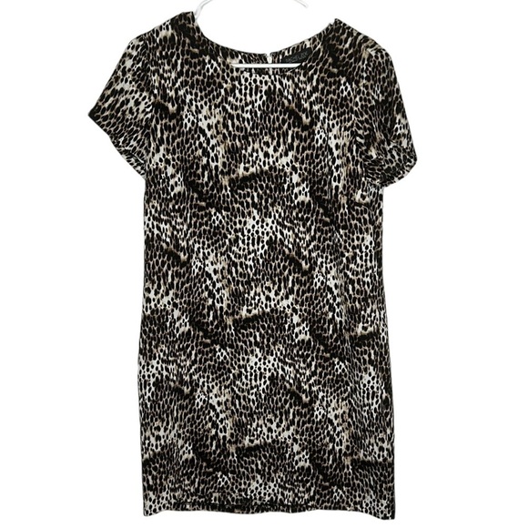 Rachel Zoe Dress Animal Print Short Sleeve Sheath Dress Women's‎ Size 6 - Picture 1 of 7